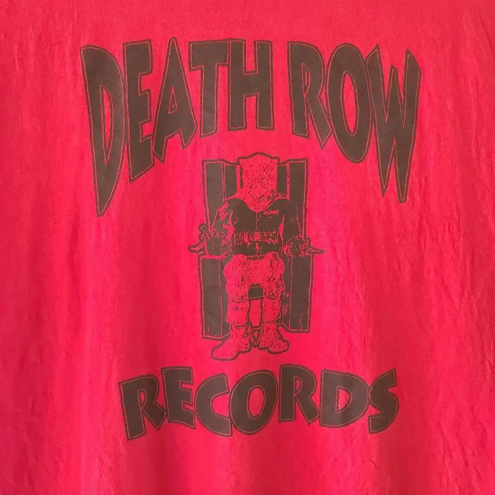 Death Row Records Red Short Sleeve T Shirt Men's Size 2XL Cotton Crew Neck Y2k